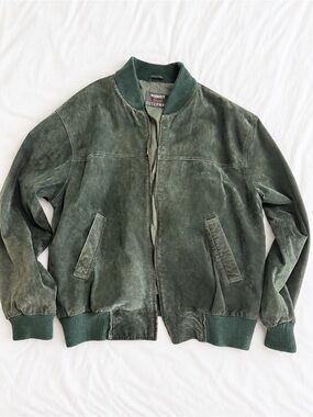 Vintage Woodward’s Men’s Forest Green Suede Bomber Jacket